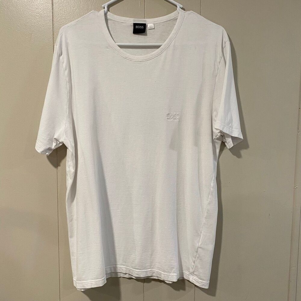 Hugo Boss White Logo T-Shirt Men’s XL Short Sleeve Crewneck Designer Tee